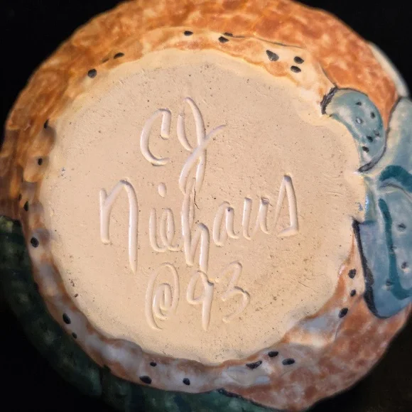 C J NIEHAUS 1993 Hand-Painted DESERT SCENE Pottery - Picture 4 of 8